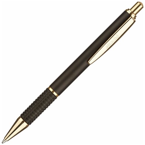 Ручка шариковая автоматическая Attache металлический корпус, черный ручка шариковая автоматическая attache g08bl 0 7мм синий цвет чернил латунь корпус черный