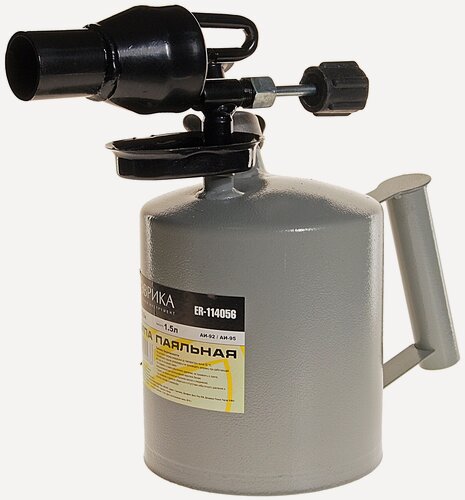 Изображение товара Паяльная лампа "Эврика" ER-114056, с регулятором пламени, бензин, 1,5 л