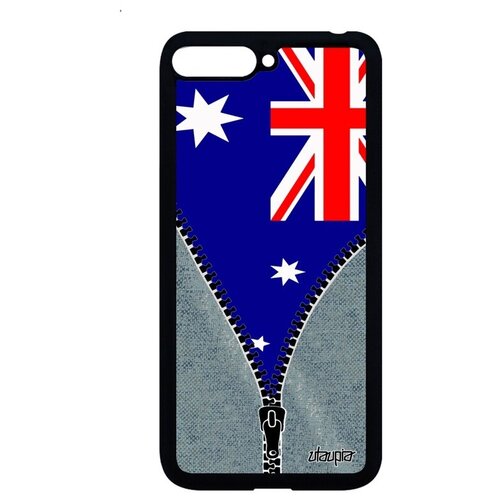 фото Красивый чехол на // huawei y6 2018 // "флаг австралии на молнии" туризм страна, utaupia, серый