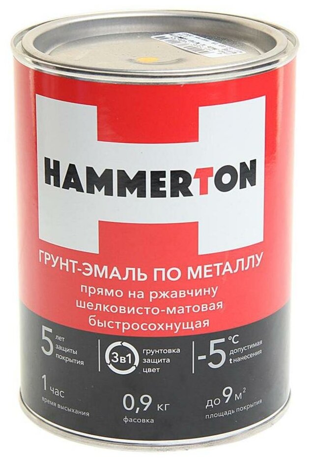 Грунт-эмаль по ржавчине желтая 0.9л HAMMERTON HAMMERTON