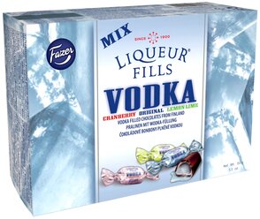 Набор конфет Fazer Liqueur Fills Vodka Mix, темный шоколад 150 г