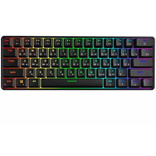 Игровая клавиатура Skyloong GK61 SK61 USB, красные свитчи Gateron Red, белая, русская раскладка