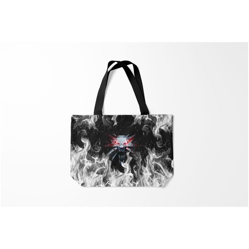 фото Сумка-шоппер / 46х35 см / геймерам / the witcher ведьмак на спине когти burnettie