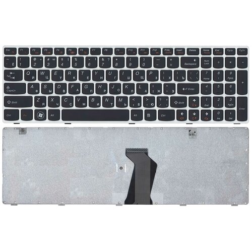Клавиатура для ноутбука Lenovo Ideapad G580 G585 Z580 Z585 Z780 G780 черная с белой рамкой 1150₽