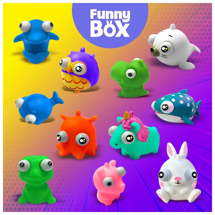 Набор для детей Funny Box "Зверюшки" Набор: карточка , фигурка, лист наклеек