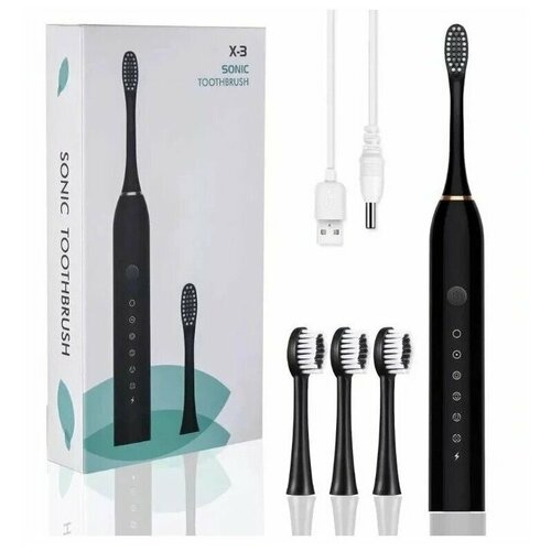 Звуковая зубная щетка Sonic Toothbrush Smarter X-3, черная