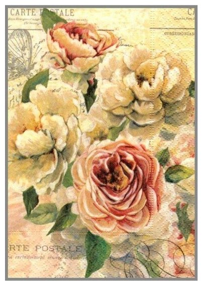 фото Алмазная мозаика Винтаж розы 29.5x20.5 см.