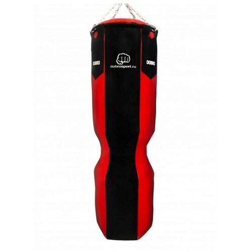 фото Боксерский мешок (груша) dobro апперкот (premium) 110х38 см, 50-55 кг, лодочная ткань, цвет черный/красный