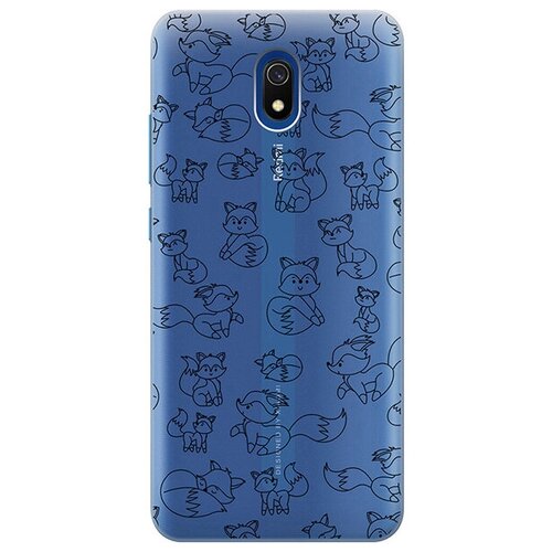 фото Ультратонкий силиконовый чехол-накладка для xiaomi redmi 8a с 3d принтом "funny foxes" gosso