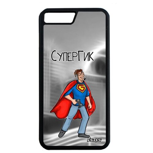 фото Необычный чехол для мобильного // apple iphone 8 plus // "супергик" юмор технарь, utaupia, серый