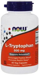 Аминокислота NOW L-Tryptophan 500 mg, нейтральный, 60 шт.