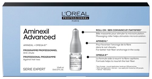 LOreal Professionnel Serie Expert  Aminexil Advanced Профессиональное средство против выпадения волос, 6 г, 6 мл, 10 шт., ампулы