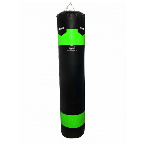 Чехол боксерского мешка Титан (Premium) 180х40, зеленый/черный без кольца и цепей