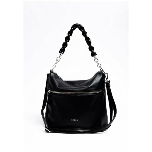 фото 375-93 y9886-1k сумка хобо женская экокожа ludor черный