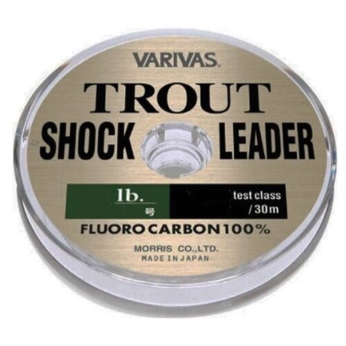 varivas лидер флюорокарбон shock leader fluoro 30м 0 88мм 100lb Varivas, Шок-лидер Trout Shock Leader Fluoro, 30м, 0.285мм, 12lb