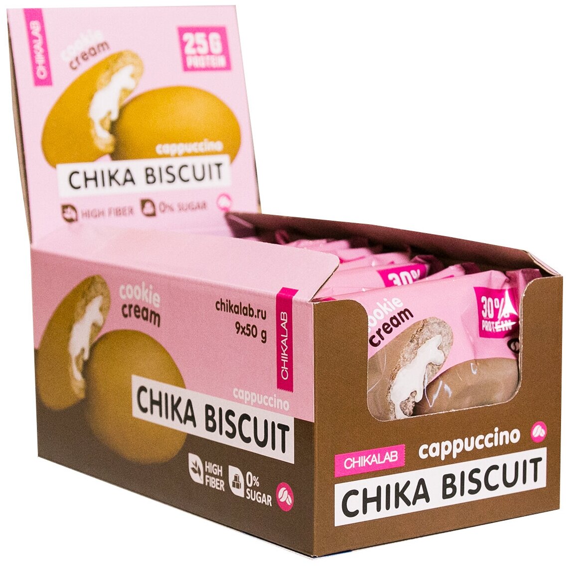 Протеиновое Печенье Chikalab Chika Biscuit 50 грамм Сливочный брауни