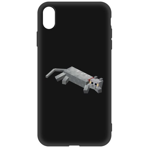 Чехол-накладка Krutoff Soft Case Minecraft-Кошка для Apple iPhone Xs Max черный чехол накладка krutoff soft case игра в кальмара ведущий для apple iphone xs max черный