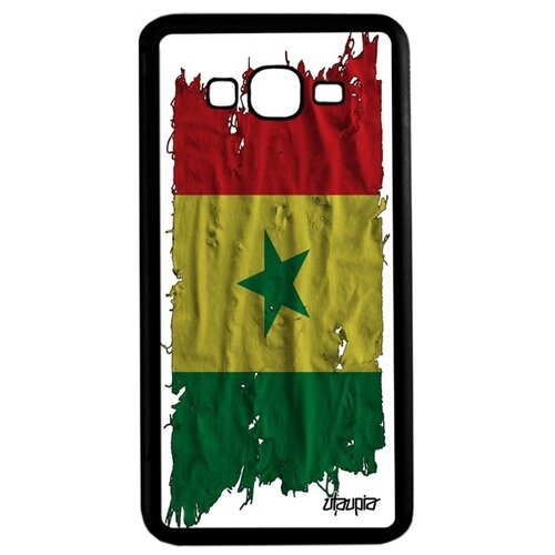 фото Необычный чехол для смартфона // galaxy grand prime // "флаг сенегала на ткани" патриот страна, utaupia, белый