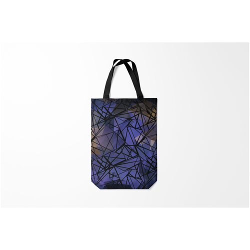 фото Сумка-шоппер / 31х42 см / популярные иллюстрации / узоры синий бежевый абстрактный узор burnettie