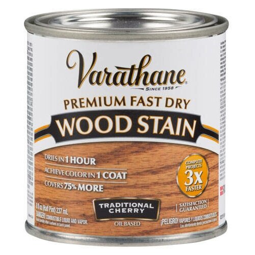 Varathane Premium Fast Dry Wood Stain тонирующее прозрачное масло для дерева (традиционная вишня, 0,236 л)