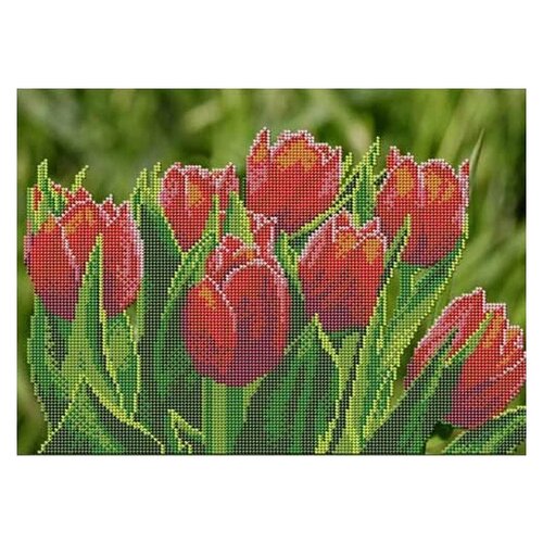 Galla Collection Набор для вышивания бисером Тюльпаны,Л326, разноцветный, 23 х 23 см