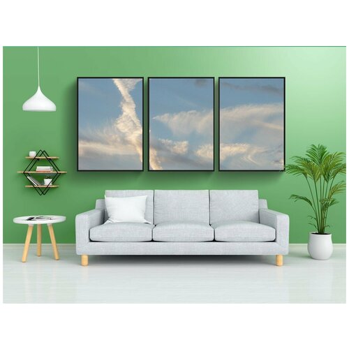 фото Набор модулных постеров для интерьера "небеса, облачная спираль, облака" 60x90 см. в тубусе, без рамки lotsprints
