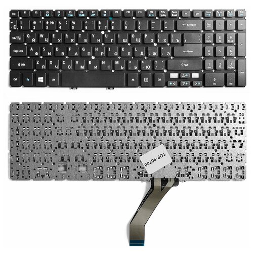 Клавиатура для ноутбука Acer Aspire V5-531, V5-551, V5-571 Series. Г-образный Enter. Чёрная, без рамки. PN: NSK-R3BBC 0R клавиатура для ноутбука acer v5 571 v5 531 v5 551 series плоский enter черная без рамки pn nsk r37sq 0r