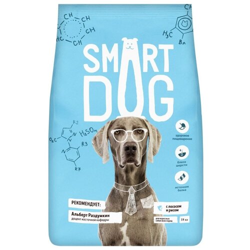 Сухой корм для собак Smart Dog лосось, с рисом 1 уп. х 1 шт. х 18 кг сухой корм для собак chicopee лосось с рисом 1 уп х 1 шт х 20 кг