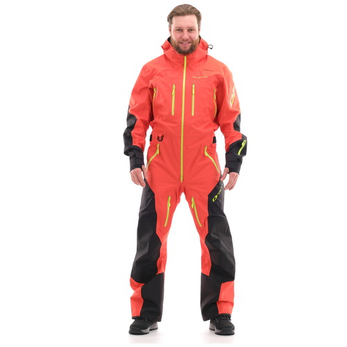 Комбинезон Dragonfly, герметичные швы, карманы, защита от попадания снега, размер XL, оранжевый, красный