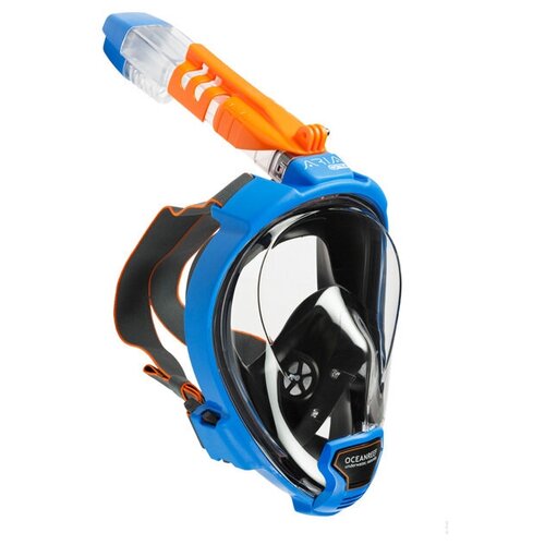 Маска полнолицевая Oceanreef ARIA QR+ для сноркелинга, с держателем камеры Синий M/L