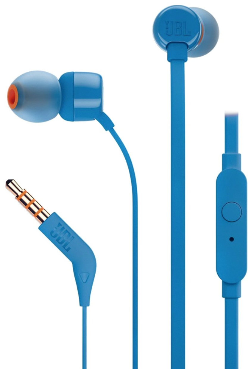 Наушники JBL Tune 110, mini jack 3.5 mm, синий