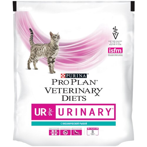 Сухой корм для кошек Pro Plan Veterinary Diets Urinary Ur St/Ox, при болезни нижних отделов мочевыводящих путей, с океанической рыбой 2 шт. х 350 г pro plan veterinary diets ur st ox urinary ocean fish для взрослых кошек при мочекаменной болезни с рыбой 1 5 1 5 кг