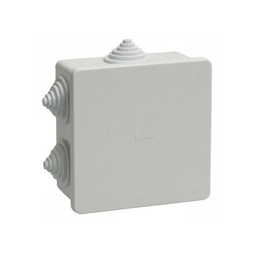 Коробка КМ41235 распаячная для о/п 85х85х40 мм IP44 (RAL7035, 6 гермовводов) UKO11-085-085-040-K41-44 IEK