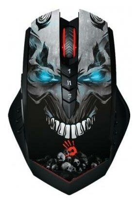 Мышь беспроводная A4TECH Bloody R8 metal feet Skull design чёрный USB