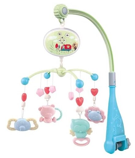 Мобиль на кроватку Mioshi Baby "Сказочные друзья" (музыка, проекция, на бат., пластик.