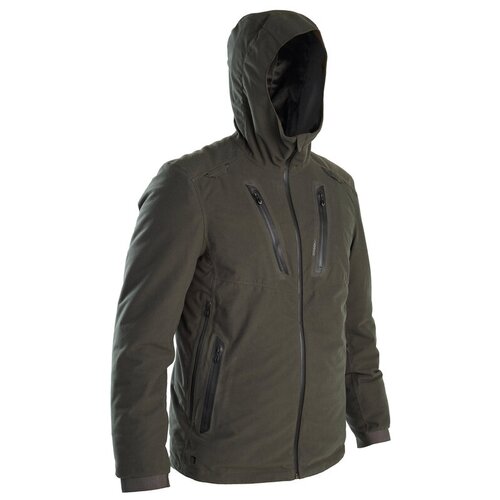 фото Куртка для охоты теплая водонепроницаемая 900 темно-зеленый l/ru48-50 solognac x decathlon