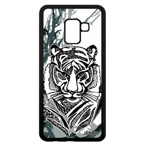 фото Противоударный чехол на телефон // samsung galaxy a8 2018 // "тигр" хищник стиль, utaupia, серый