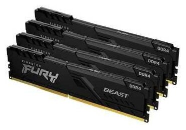 Оперативная память 64Gb Kingston FURY Beast Black CL18 (Kit of 4) (KF436C18BBK4/64) (retail)