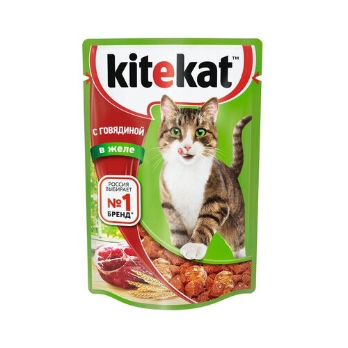 Kitekat Паучи с говядиной в желе для кошек 10151299 10227775 0,085 кг 25118 (34 шт)