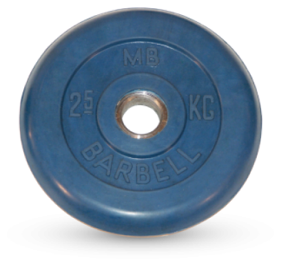 2.5 кг диск (блин) MB Barbell (синий) 26 мм.