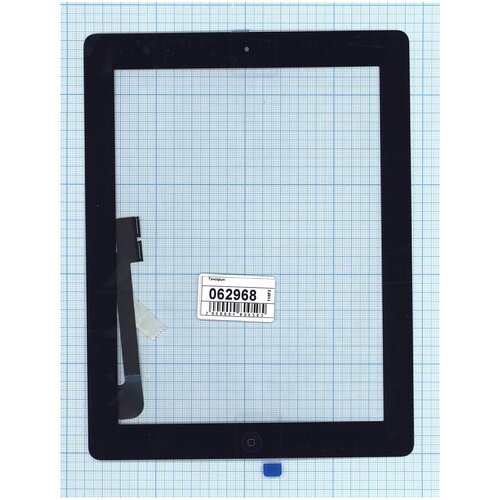 Сенсорное стекло (тачскрин) для iPad 3 черное с кнопкой 1pcs high quality touch screen digitizer sensor front glass panel for ipad 4 4th gen 2012 a1458 a1459 a1460 repair replacement