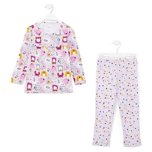 фото Комплект (джемпер/брюки) для девочки, цвет розовый, рост 98 нет бренда