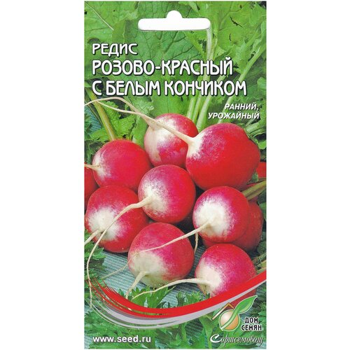 Редис Розово-красный с белым кончиком, 245 семян