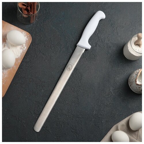 Нож для бисквита, мелкие зубчики, ручка пластик, рабочая поверхность 29,5 см (12