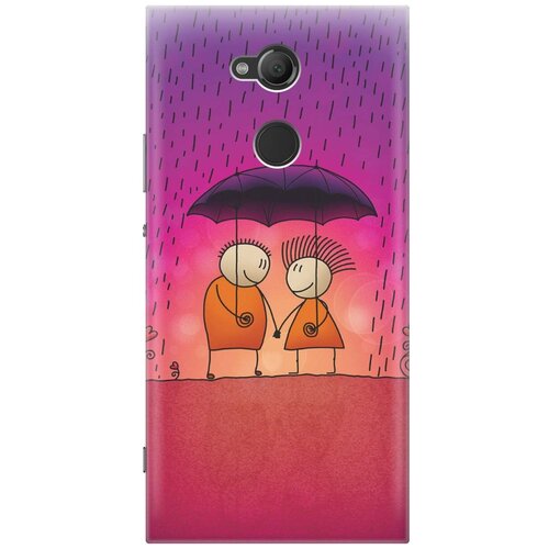 фото Re:pa накладка transparent для sony xperia xa2 ultra с принтом "парочка под дождем"