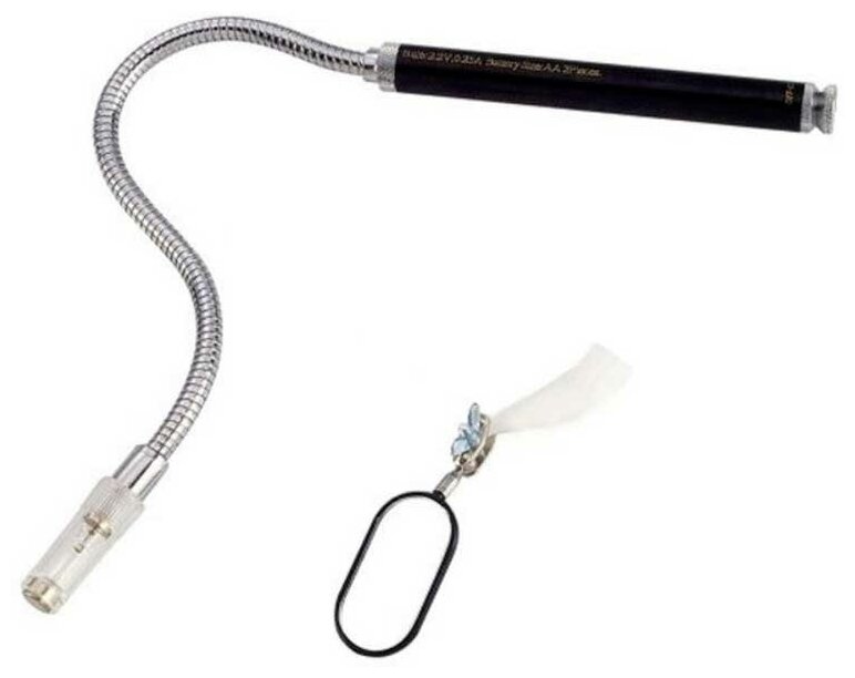 фото Зеркало на гибком удлин. (магнит, лампа) (Производитель: Force 617L)