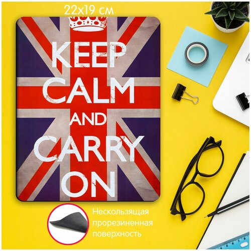 Игровой коврик для мыши Флаг - Keep calm and carry on