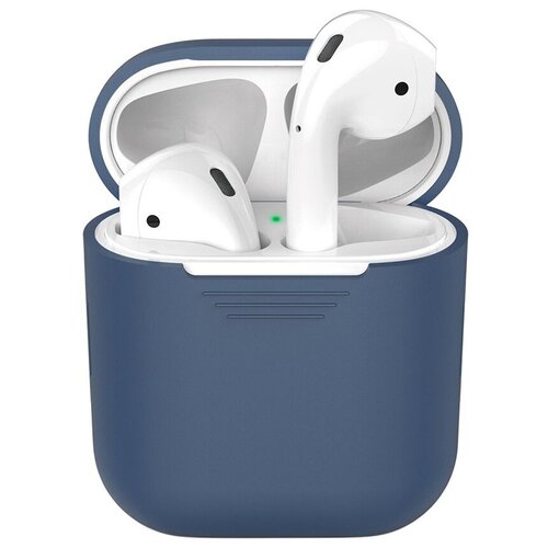фото Силиконовый чехол для airpods, синий, deppa