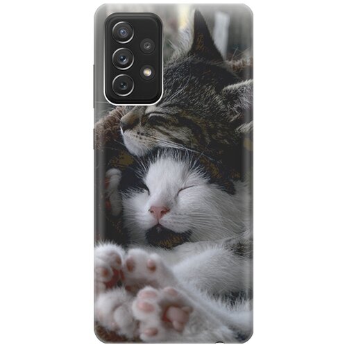 фото Силиконовый чехол на samsung galaxy a72 / самсунг а72 с принтом "отдыхающие котики" gosso