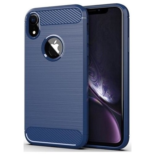 фото Чехол для iphone xr цвет blue (синий), серия carbon от caseport